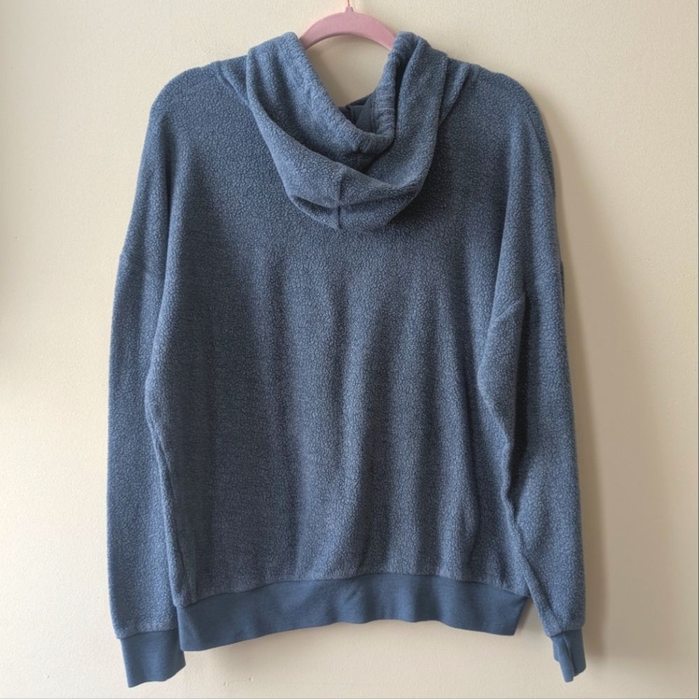 Soft Serve Cloud Cotton Hoodie Organic Shark Steel Blue Medium - Picture 3 of 6